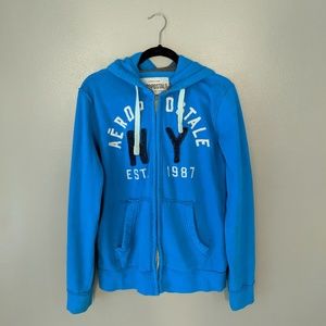 Aeropostale Blue Zip-up Hoodie